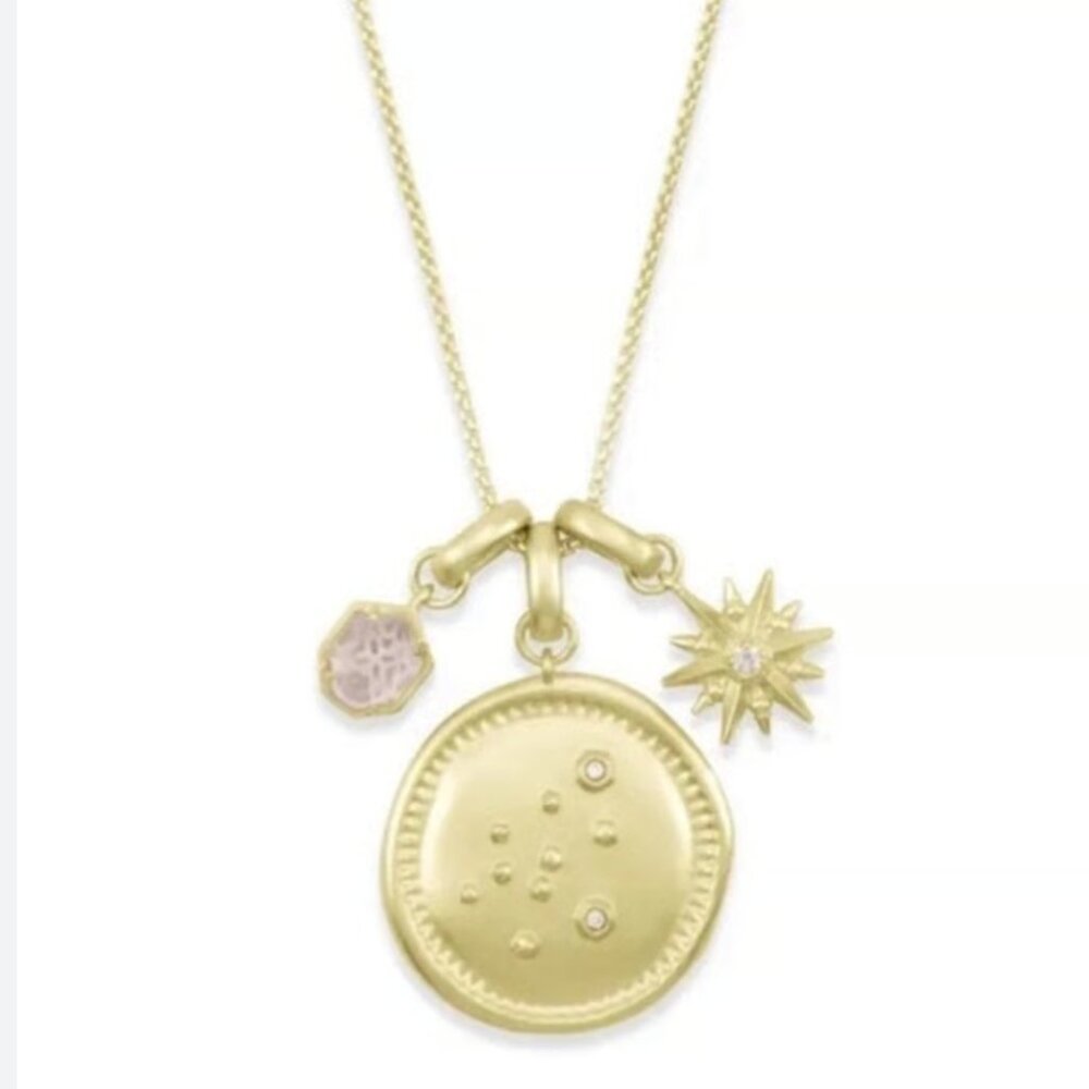 Kendra Scott Gold Plated Aquarius Zodiac Horoscope Charm Necklace Neiman Marcus